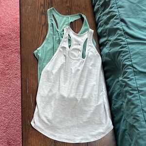 Old navy active loose racerback tanks gray green small